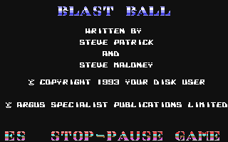 Blast Ball Title Screen